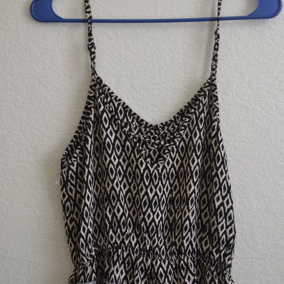 Angie Geo Pattern Cami Romper Black Red Size M - Picture 4 of 5